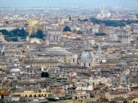 Rome from the St. Peter's dome. The Pantheon dome is slightly left of center