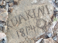 Word and date  at the Waikoloa petroglyphs