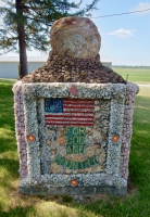 American flag, For God and Country. Father Paul Dobberstein's war memorial, Old Rolfe, Iowa