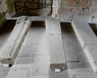 Medieval grave markers, Valle Crucis Abbey, Llangollen, Wales. 13th century