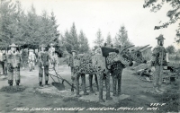 Oxen plowing, Fred Smith's Wisconsin Concrete Park, Phillips, postcard