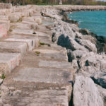 Chicago lakefront stones, before the anti-erosion project, between Belmont and Diversey Harbors