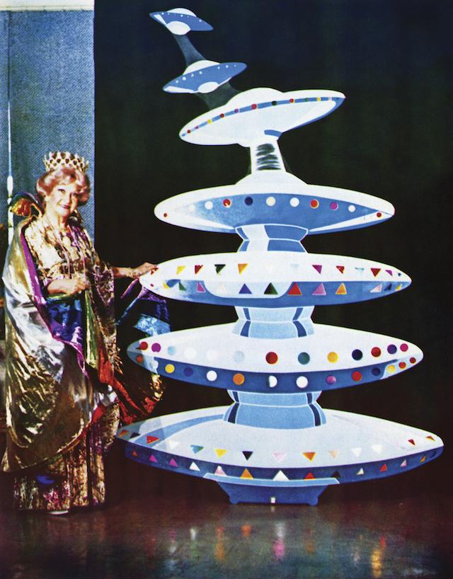 Ruth Norman, aka Uriel, the Unarius Society, with flying saucer models
