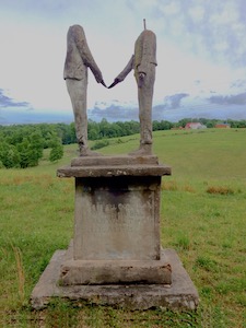 Damaged statue from E.T. Wickham art environment