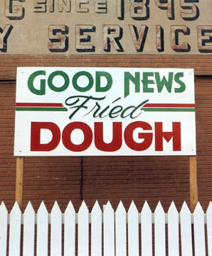 Good News Fried Dough sign, Bridgeport
