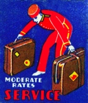 Vintage bellhop drawing from Roadside Art: Motel Matches