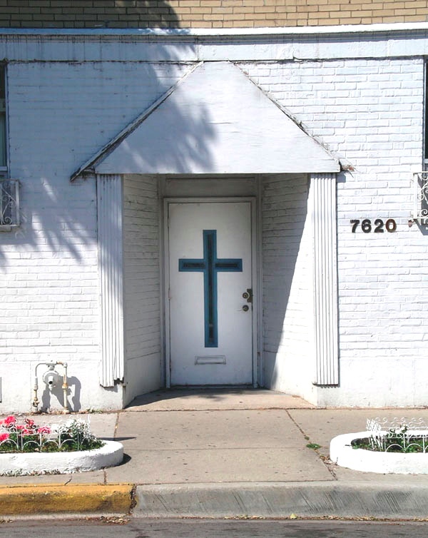 Door with cross, Abundant Life Mission