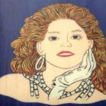 Elegant woman from sign for Futurama Beauty Academy