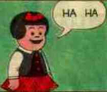 Nancy says Ha Ha from Ernie Bushmiller cartoon