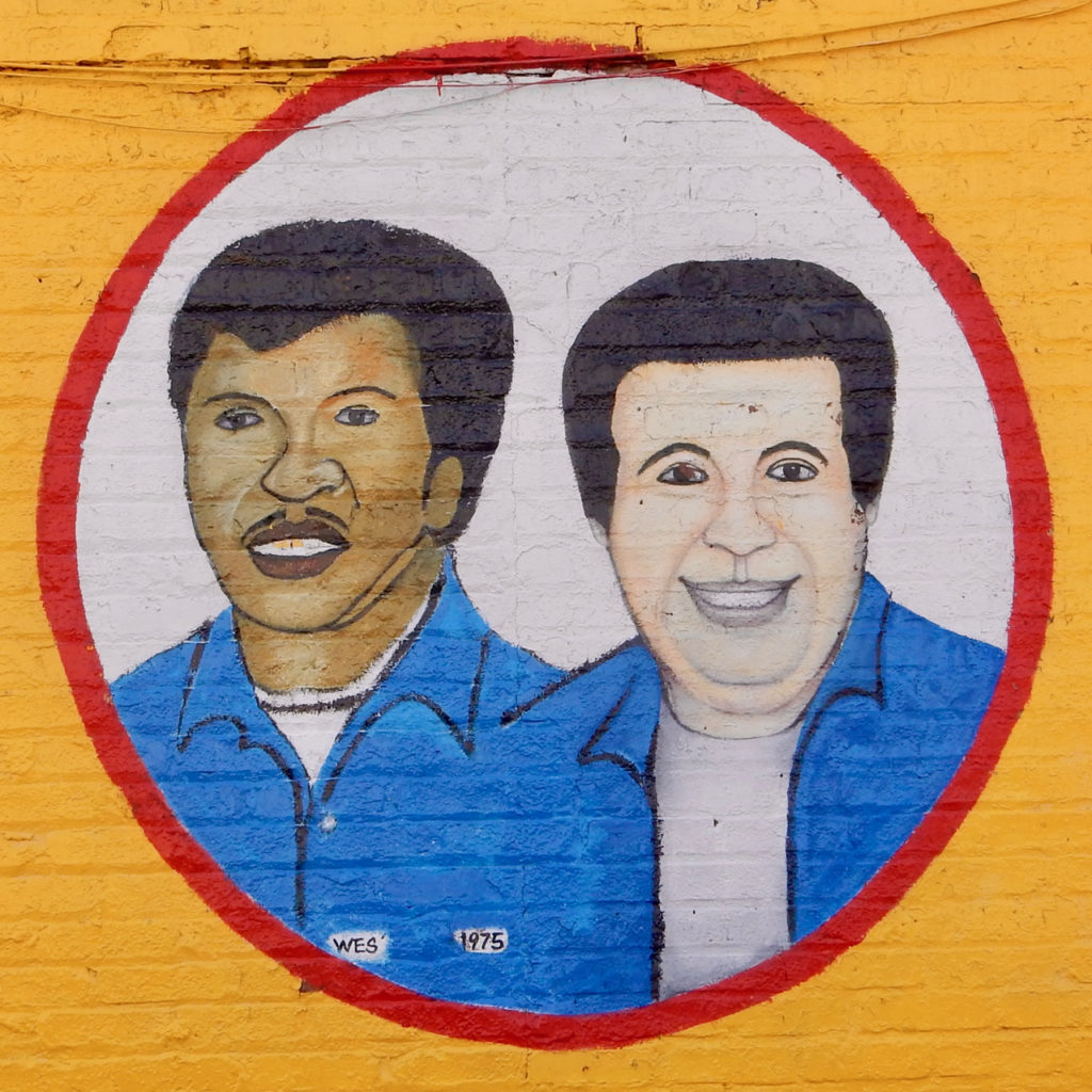 Portraits from signs for Frank's West Side Auto Parts Chicago junkyard-roadside art